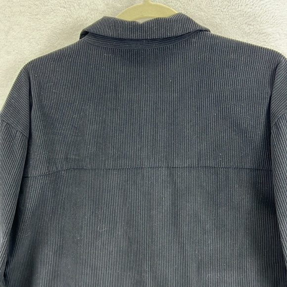 Fabletics Club Cord Shirt Jacket Men’s Size M Black Snap Front - Picture 7 of 13